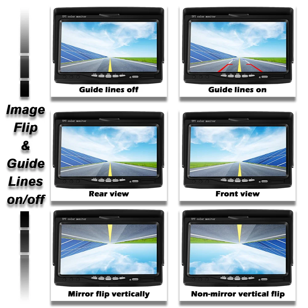 7 inch Wireless Car Monitor Parking Backup Camera System TFT LCD Screen IR Night Vision Wifi Rear View Camera 12-24V