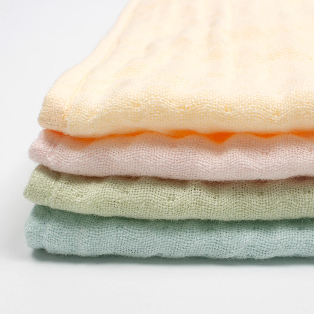 Hot Selling Stomized 6 Pack 100% Organic Cotton Bamboo Baby Face Wash Towel 2 Layer Cotton Towel Baby Washed Towel