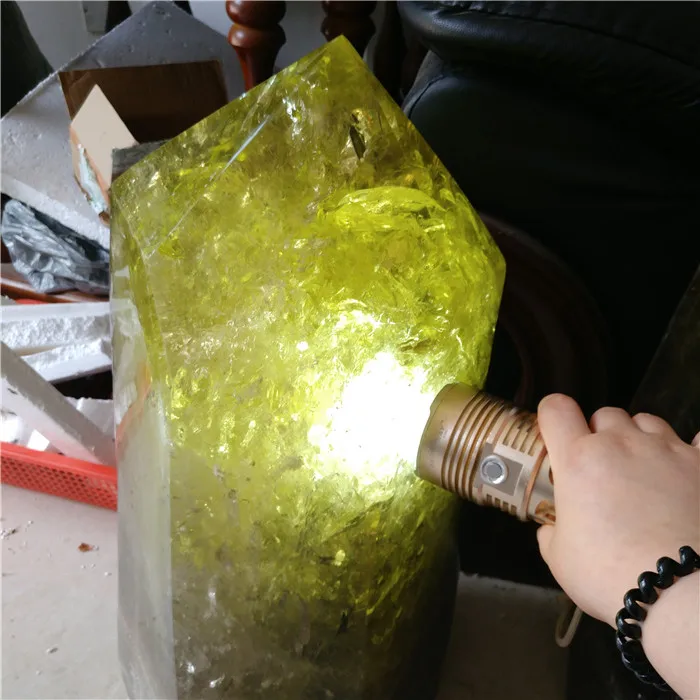 big size natural citrine quartz crystal wand engraved crystal prism points for sale