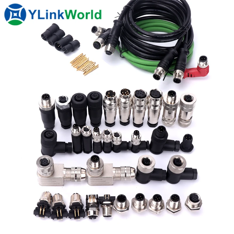 m8 male female connector 2 3 4 5 6 7 8 9 10 12 13 14 15 16 18 19 20 24 pin auto aviation cable pcb push pull plastic connector