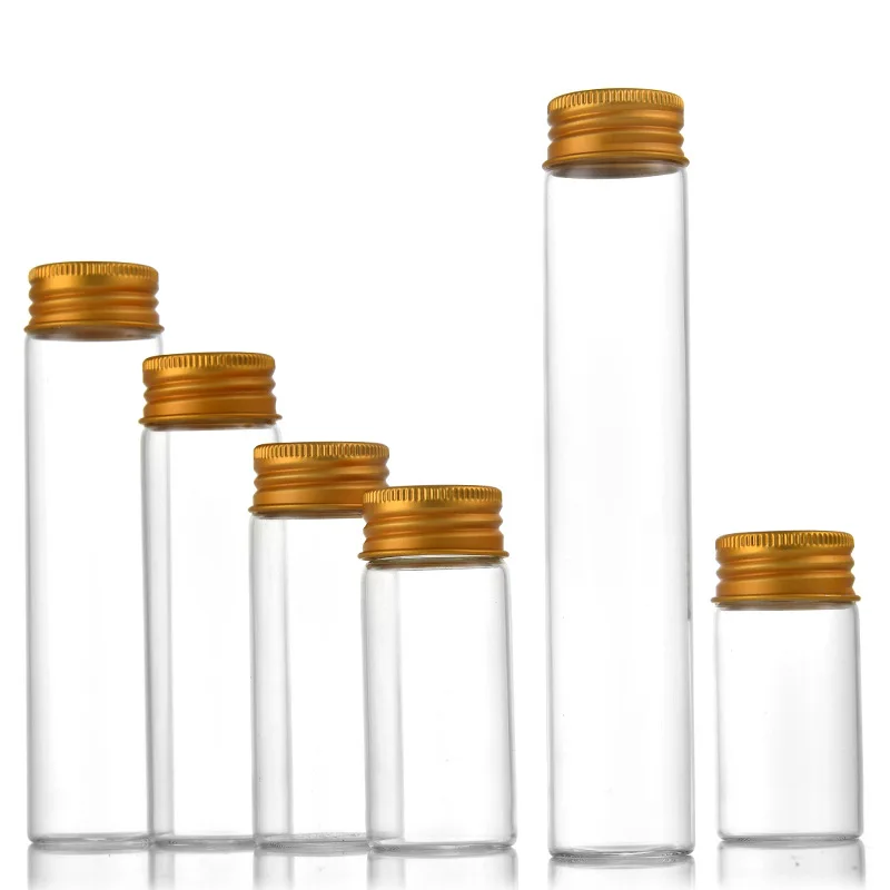 30mm glass laboratory test bottle Wishing drift bottle with gold cap
