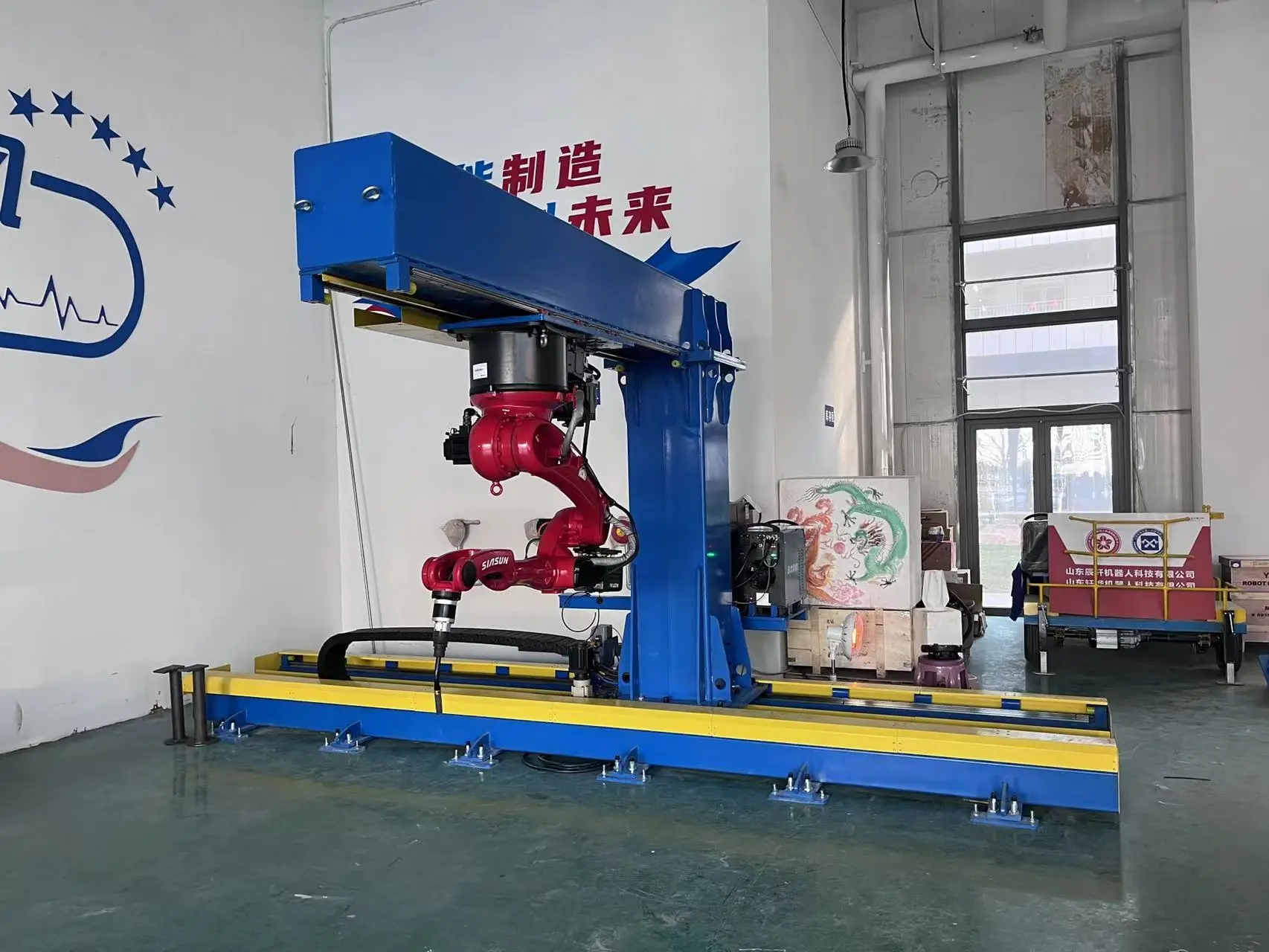Auto Welding Robot Line for Steel Structures 600/800/1000/1250/1500/1800mm H Beam Profile with Core Bearing Components