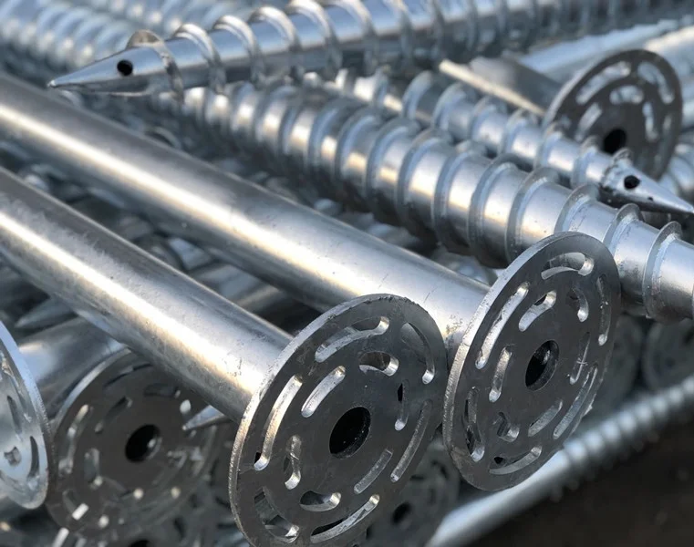 With round flange earth anchor ground screw post spike for ground system