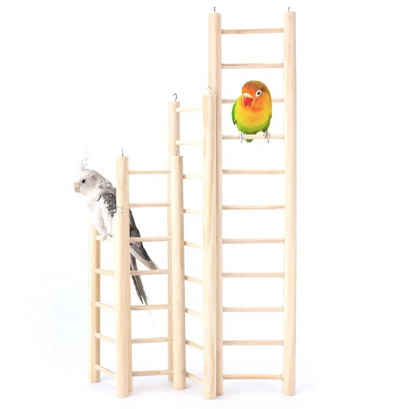 Wholesale Multi Sized Natural Bird Parrot Climbing Ladder Wooden Ladder For Bird