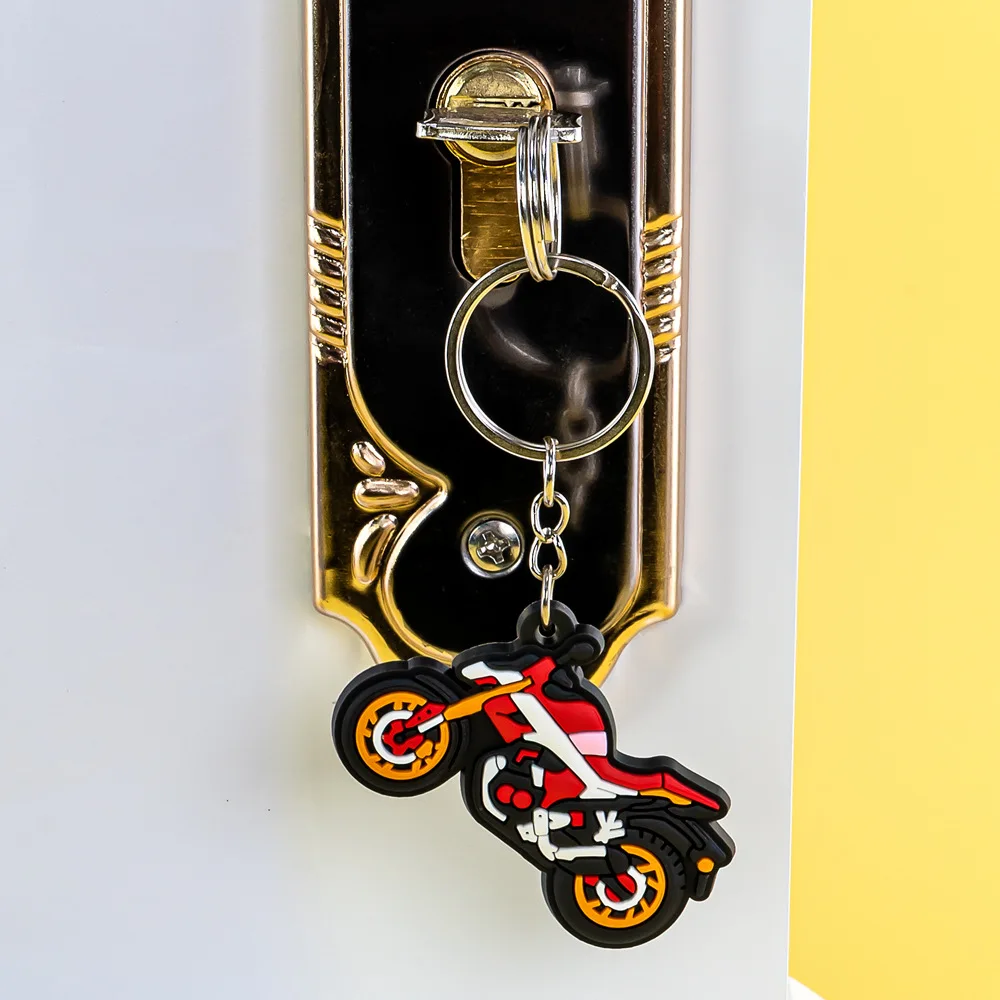 Customized Soft Rubber 3D 2D Motorcycle Pvc Keychain Promotion Personalized Cartoon Cute Pvc Keychain
