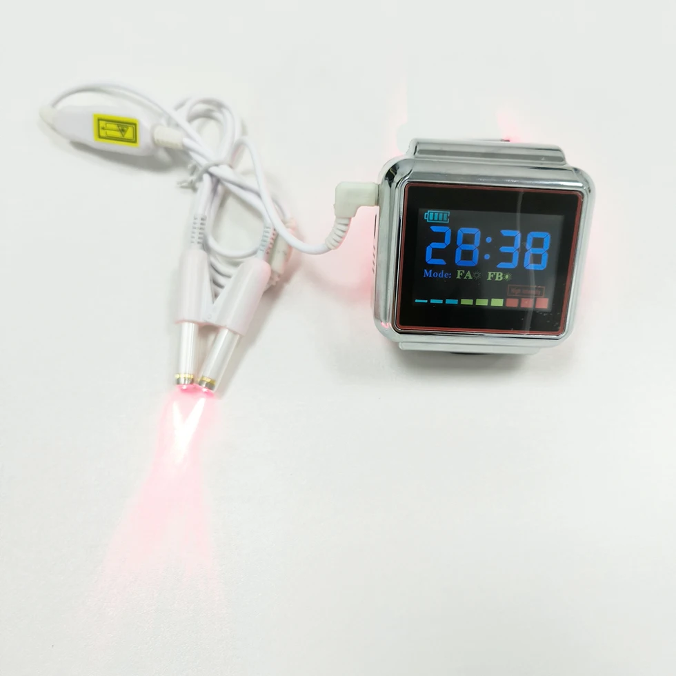 Лазерные наручные часы с холодным красным светом, 650 нм, для лечения диабета, гипертонии, сердечно-сосудистых заболеваний, для снижения крови