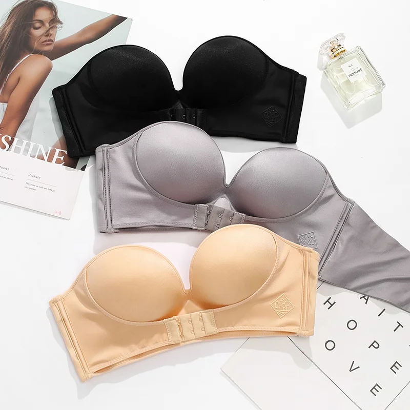 
Hot Selling Sexy Mature Women Push Up Invisible Backless Strapless Bra 