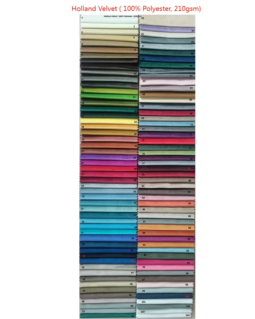 New Design Ready Stock Bright Color Soft Comfortable Holland Velvet for Upholstery Sofa Textile