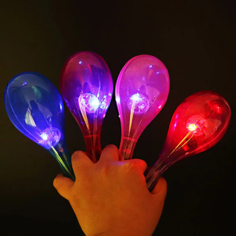 Wholesale Factory Hot Sale Multi Color LED Plastic Maraca Flashing Maraca Party Fun Maker Light Up Maracas Party Supplies