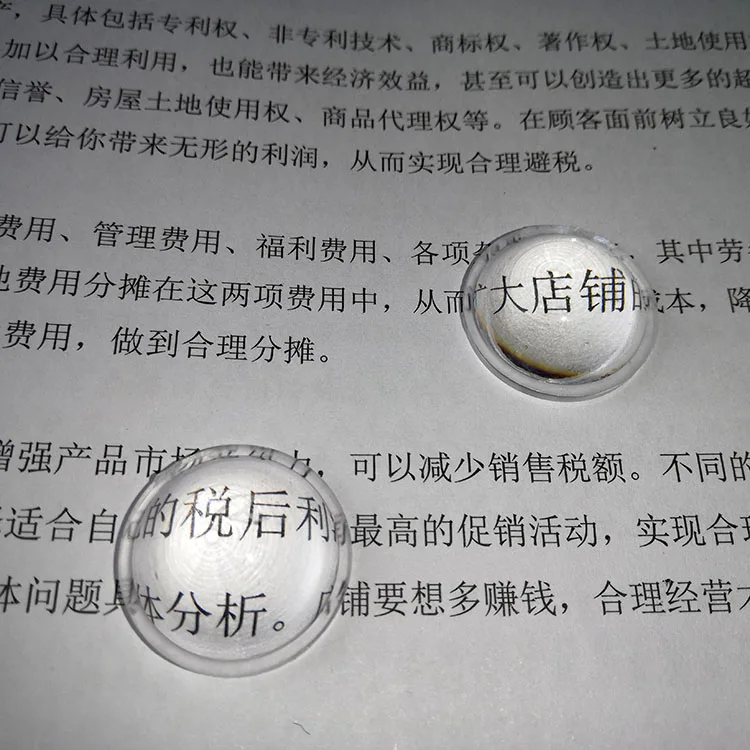 High Quality Single Convex Pocket Optical Acrylic Plastic Lens Jewelry Identification Ophthalmic Condensing Convex Lens