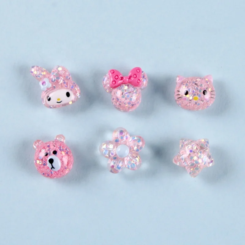 
Online Sales 3D Cute Cartoon Gift Pink Sequins Animal Resin Fridge Magnet For Kids 