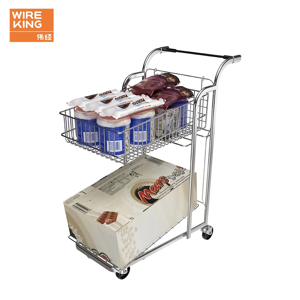 Customized Shopping Trolley for Shopping Mall Metal Dimensions With Wheeled Trolley Shopping Car