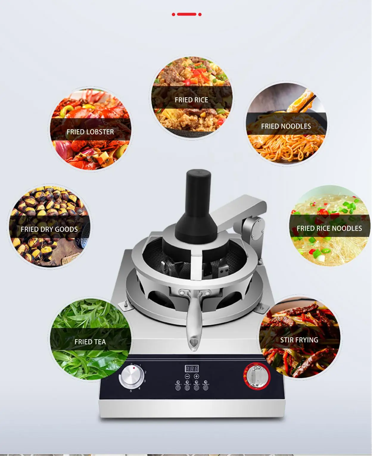 2024 Hot-selling Southeast Asian intelligent gas table cooking machine for restaurant chains, canteens and snack stalls