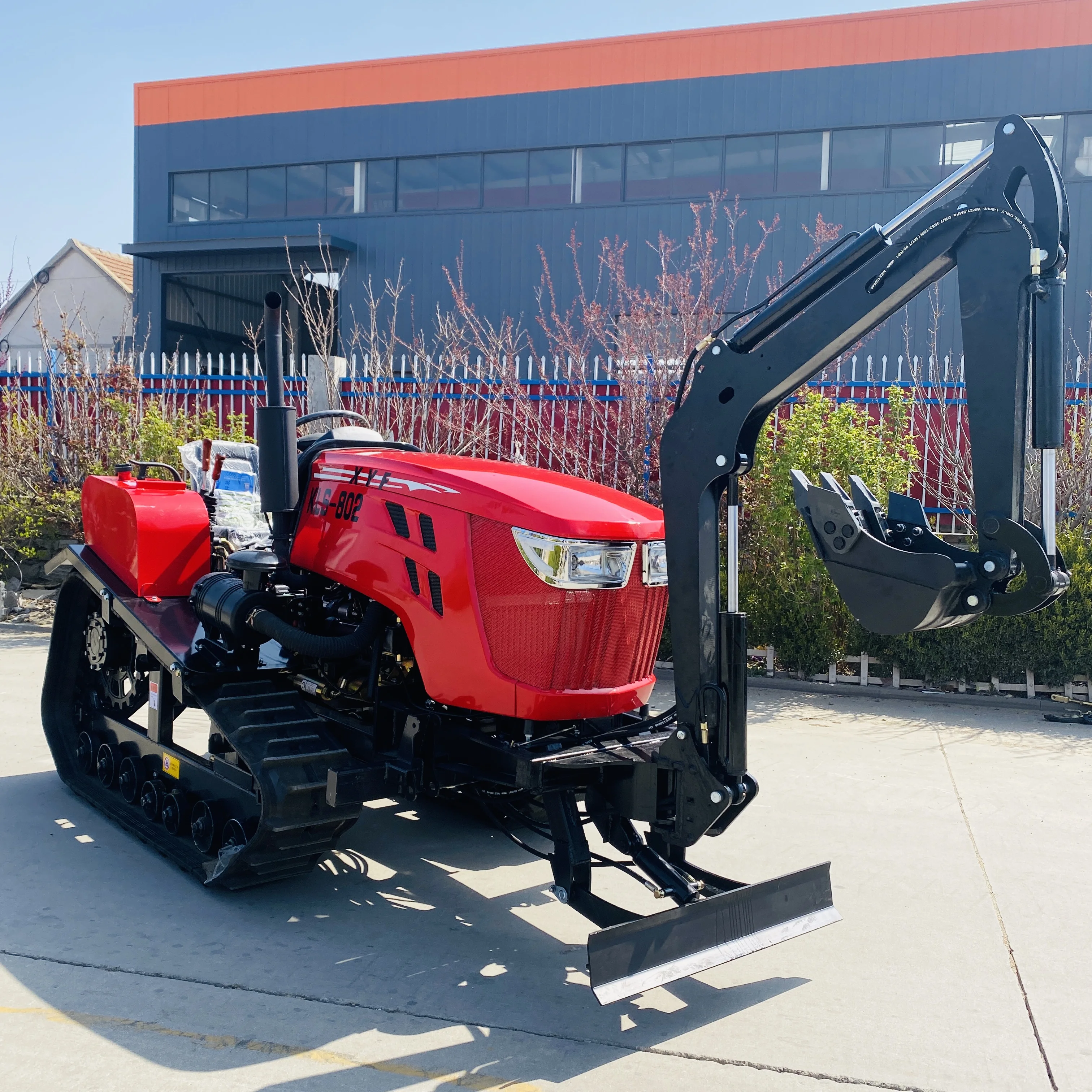 JW agriculture 80hp Paddy field digging arm crawler tractors