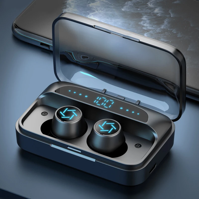 Colorful Breathing Light S15 Tws Fingerprint v5.0 Headphones Hd Wireless Stereo Noise Canceling Gaming Earphones