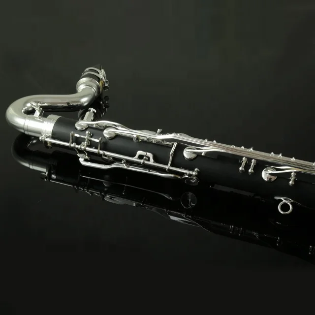 Roffee Musical instrument ABS body silver plated 19 Key Low E Bass clarinet