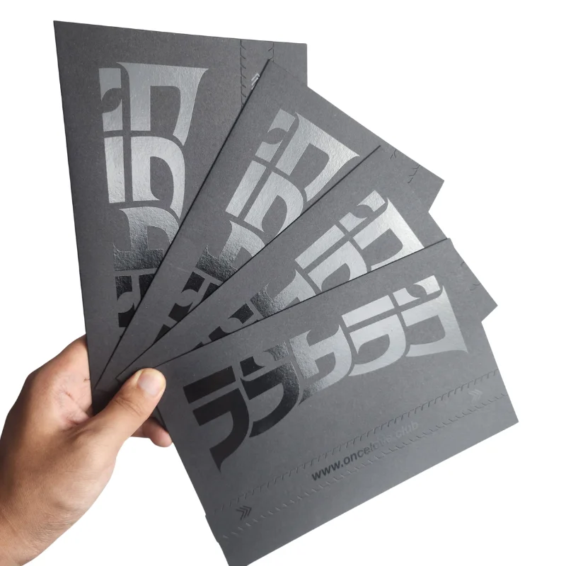 Wholesale Custom Spot UV Printing Black Card Thank You Card Envelope for Gift Greeting Card Packaging