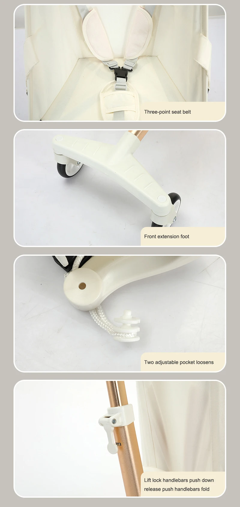 Lightweight Baby Carriage Stroller with Adjustable Canopy Comfortable for Baby