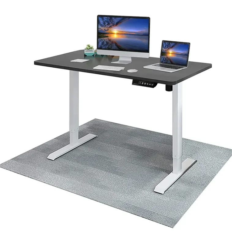 Высокое качество эргономичный Металлический Офисный Компьютерный стол современный дизайн деревянная стойка и сидячий одномоторный Электрический регулируемый по высоте