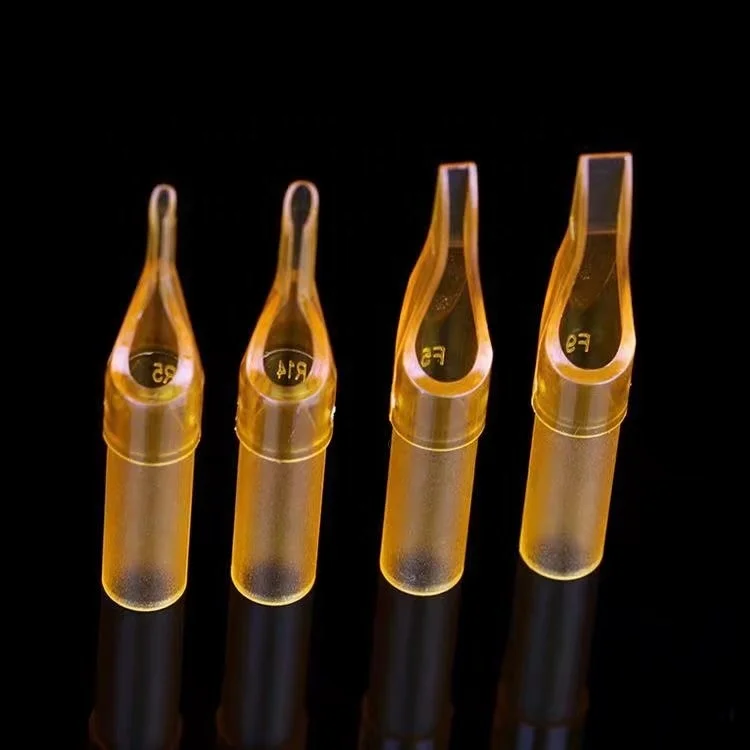 JIECIRON 50 Pcs Tattoo Supply Yellow Plastic Disposable Tattoo Tips 7RM