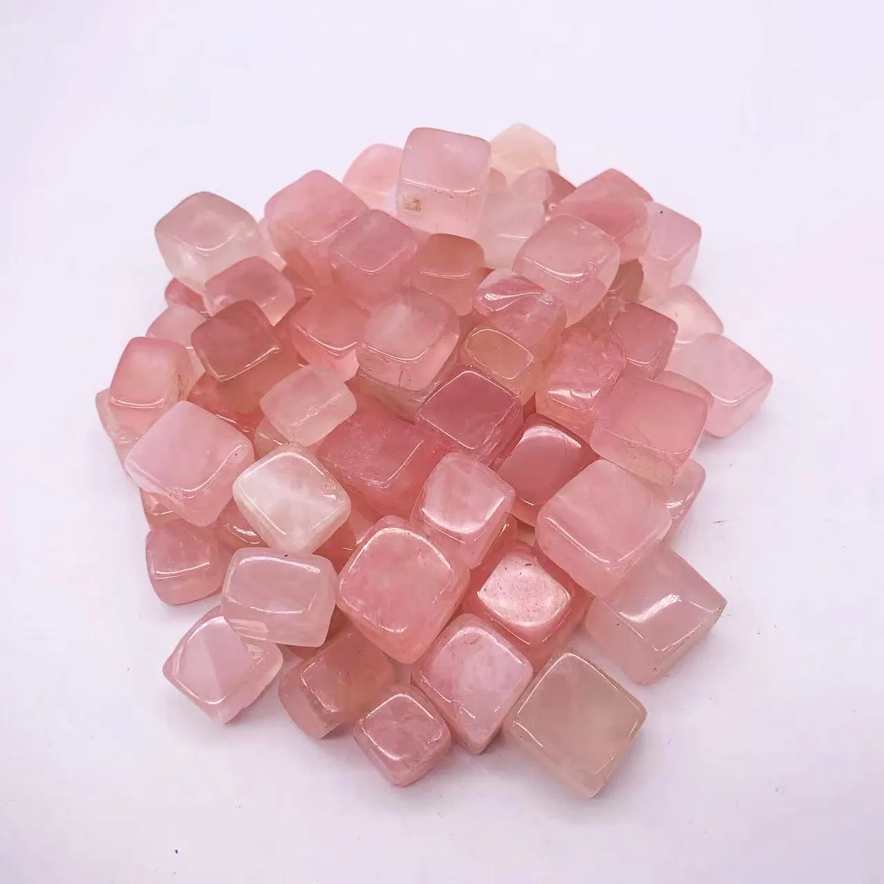 Wholesale Natural Healing Crystals Reiki Chakras Square Rose Quartz Crystal Cubes For Feng shui Decoration