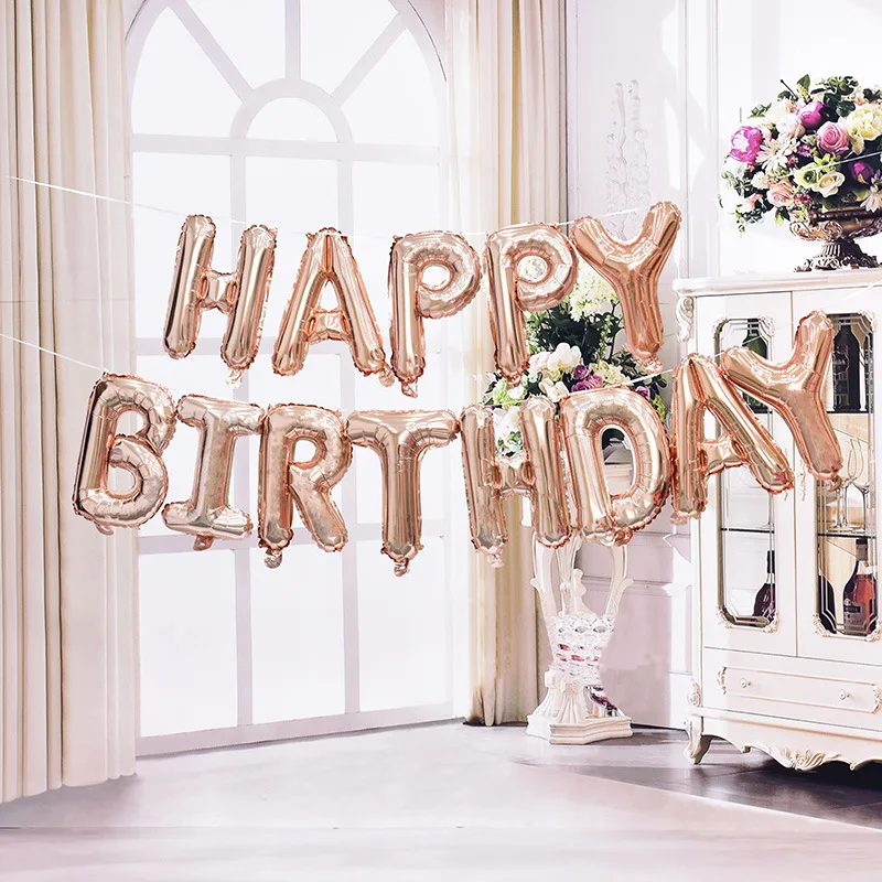 Factory Sale Balloons 16Inch Happy Birthday Letter Balloon Alphabet Cheap Letter Foil Balloon Festival Party Decoration