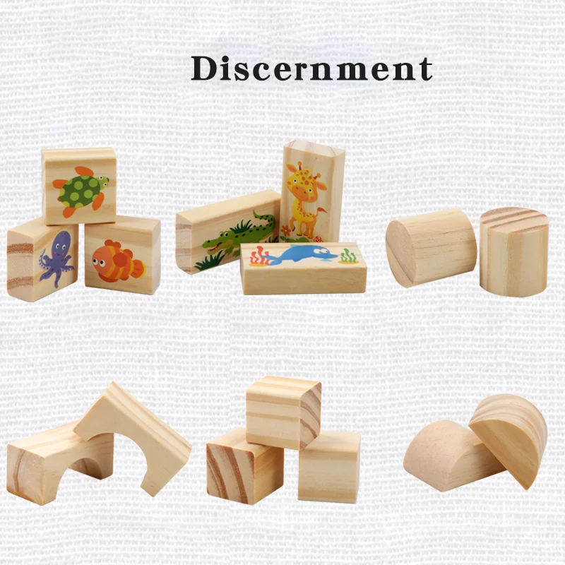 Wholesale 42pcs Animal wooden enlighten education building blocks 2020 new design early education kids toys