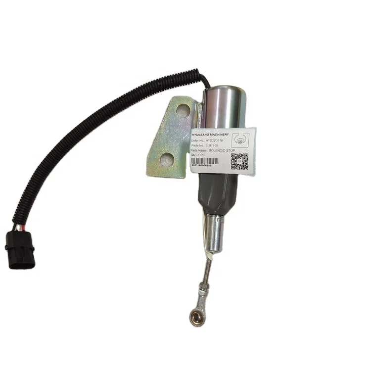Hyunsang Construction Equipment Excavator Parts Solenoid Stop 24V 3991168 3964628 for Hyundai R130 R130-5 EC140