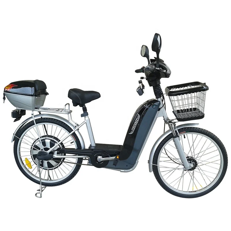 Chinese Electric Bike 48V Battery Bikes Electric Moped With Basket Tail Box and Anti-theft Alarm