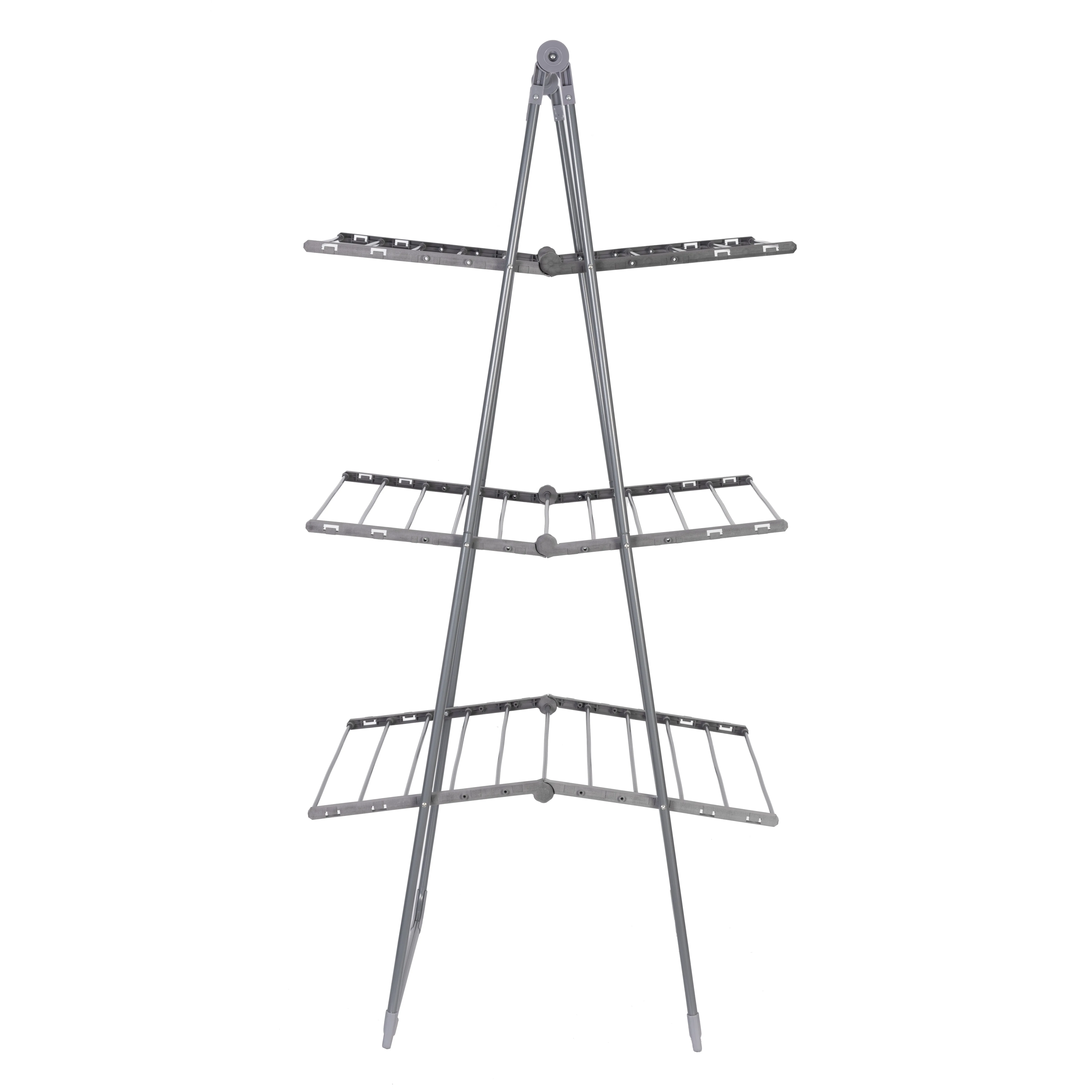 3 Tier Folding Cloth Drying Rack With Shelves Dryer For Clothes Hanging Cloth Rack