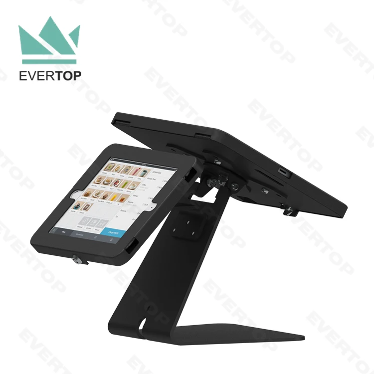 LST15B-H Dual Screen Tilt Tablet Kiosk Stand for Tablet Secure Display Kiosk Tablet Stand Double for iPad Mini Air Pro Android