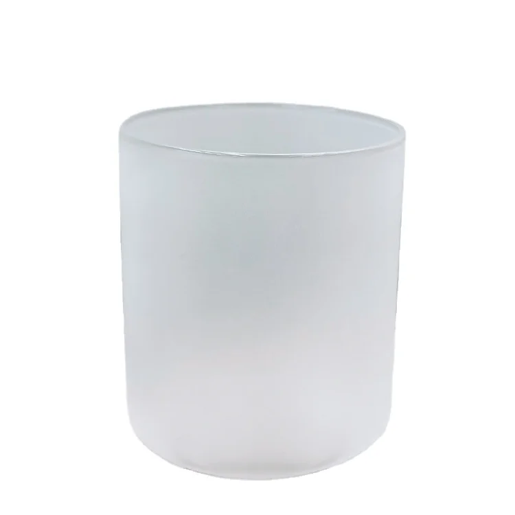 Custom 4oz 6oz 8oz 10oz  empty tumbler clear white black scented frosted matte glass candle jar with wooden lid and box
