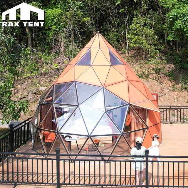 Exclusive 6M Peach Shape Glamping Tent Hotel with Shower and Toilet