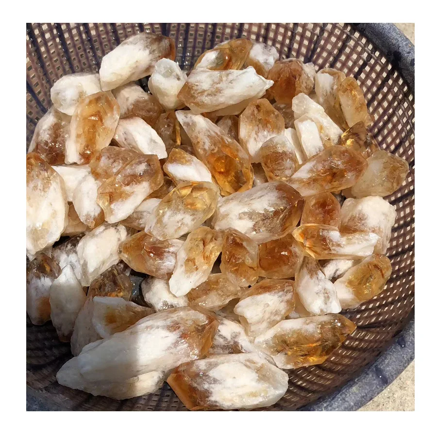 wholesale natural quartz crystal healing stone raw rough Brazil citrine crystal points