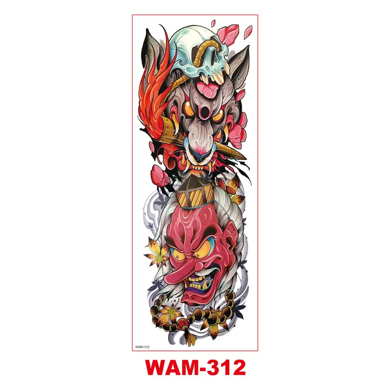 Full Arm Temporary Tattoo Lion Wolf Tiger Totem Scorpion Tattoo Stickers