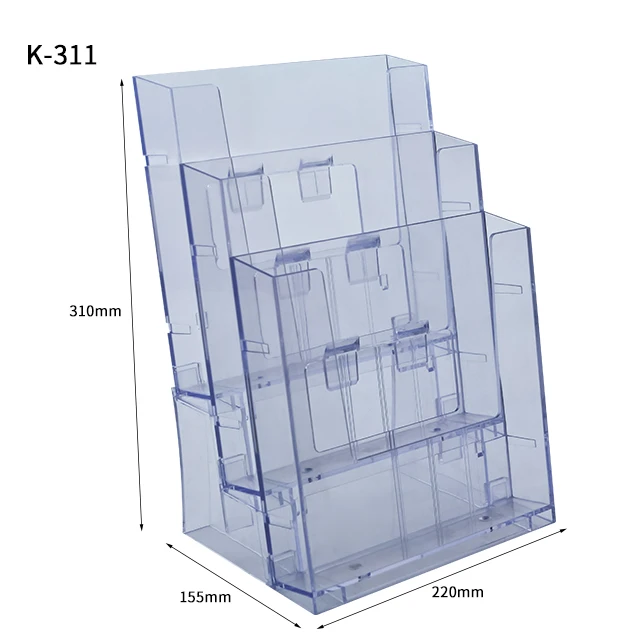 Kejea Eco Friendly Desktop A5 A4 Clear acrylic Leaflet Holder brochure display stand Grocery Store