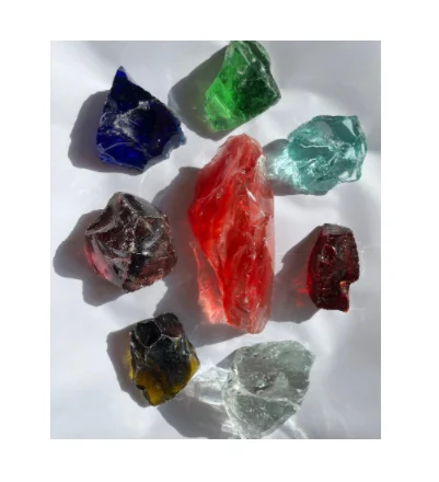 Manufacturers wholesale glass stone and glass sand used for decorating irregular glass landscape rocks