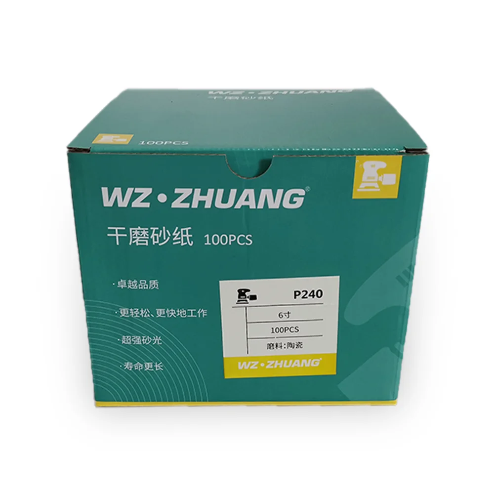 P240 purple sandpaper disk 6inch 15 holes ceramic dry sanding disc pads abrasive sand paper