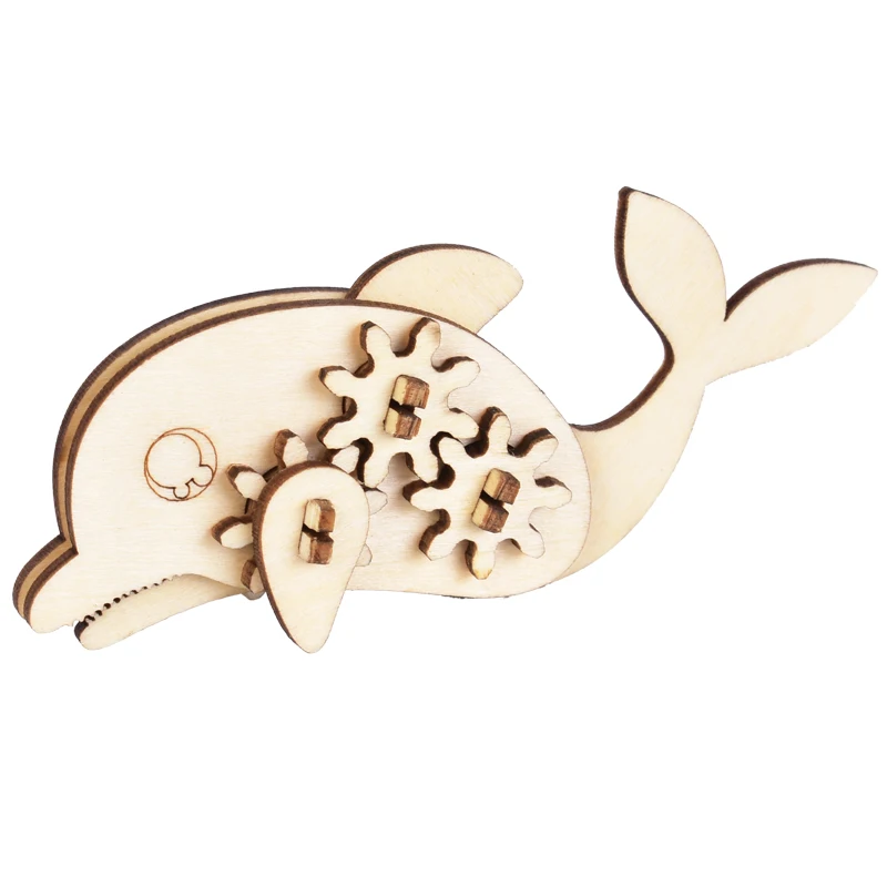 New-Land newest Eco-Friendly DIY Gears Series small animal wooden puzzle kit