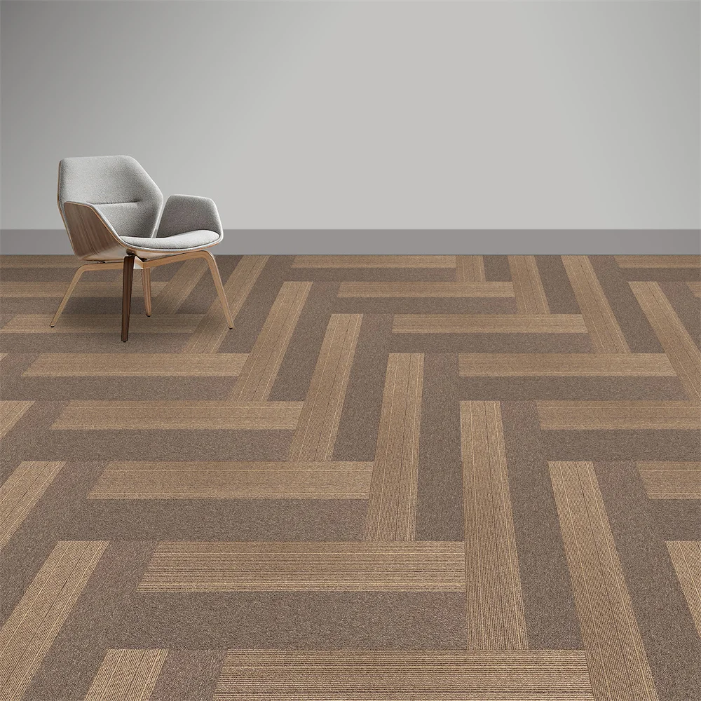 Luxury Removable Carpet Tile 25*100cm Nylon Material PVC Backed Office Modular Carpet