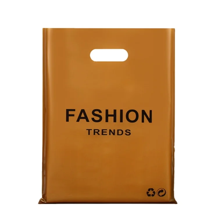 Custom Logo Printed Die Cut Handle PE Shrink Bag for Clothing Shoes Underwear Socks Fur Packing