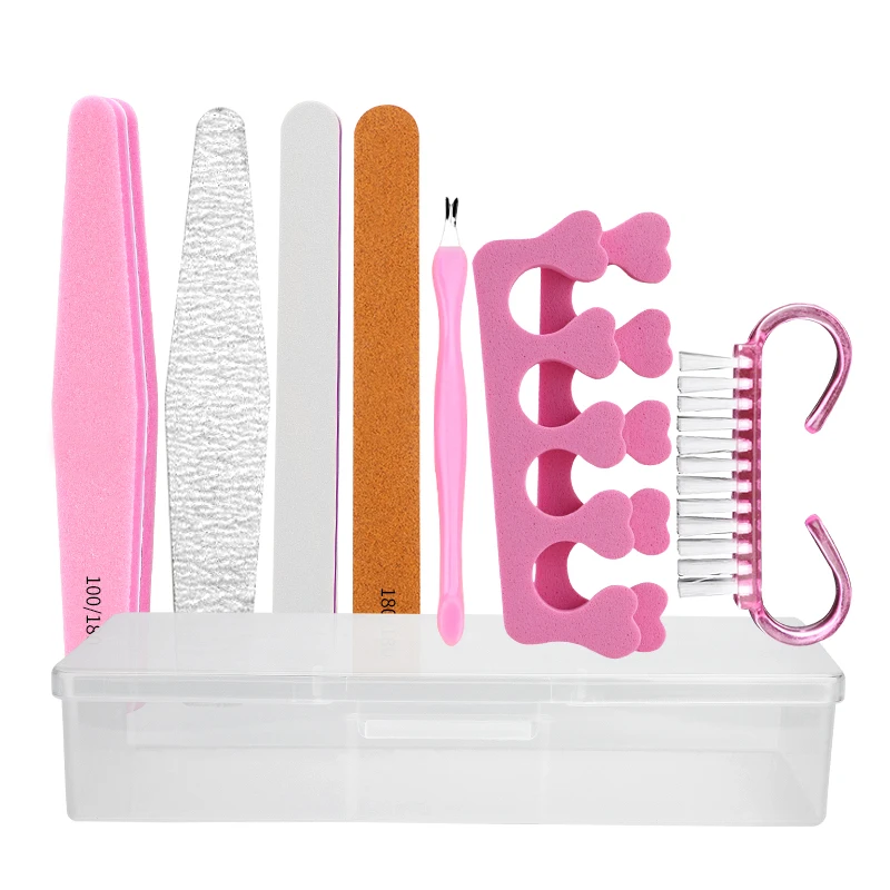 Nail shop peeling scissors professional tools manicure nail file finger cotton steel push fork special set