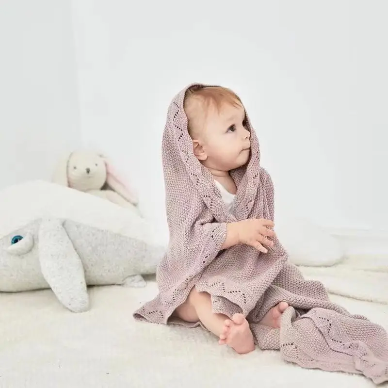 100% Pure Cotton Knitted Baby Blankets Newborn Baby Swaddle Wrap Sleeping Muslin Blankets High Quality Quilted Baby Blanket