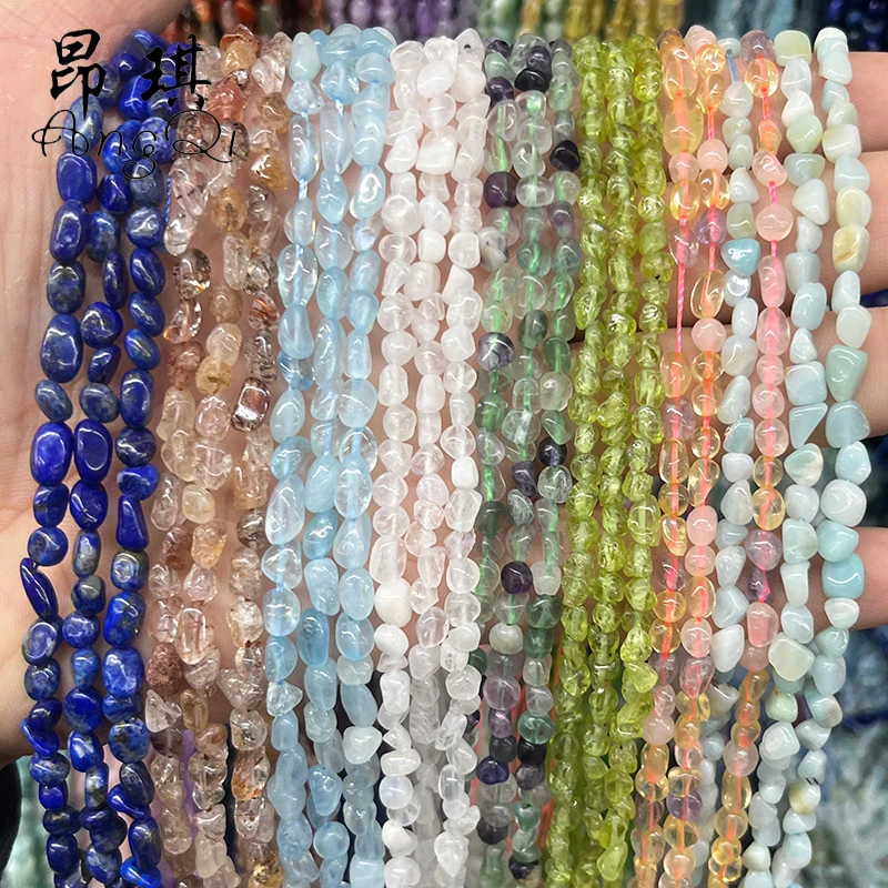 Wholesale Drilled Natural Irregular Nugget Stone Beads 3-5mm Small Pebble Stone Beads DIY Necklace Bracelet