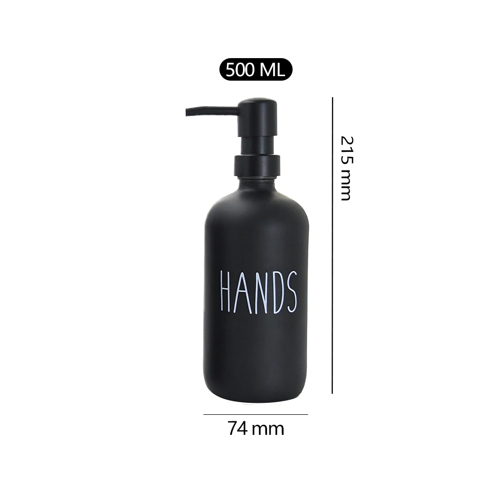 Wholesale 16 Oz 500ml glass pump bottle transparent refillable container glass soap bottle