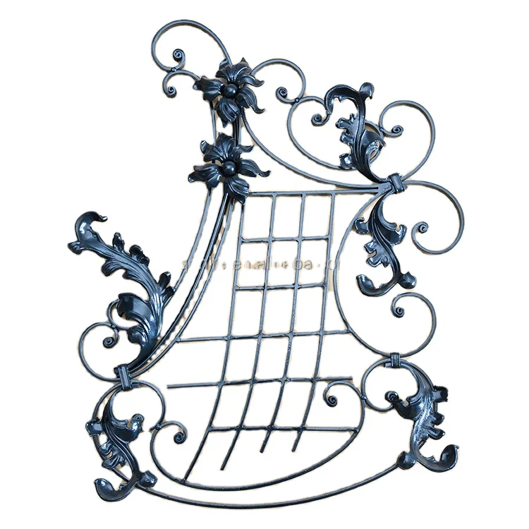 13.025.02 steel flower panels fence decorative rosettes panels wrought iron rosettes