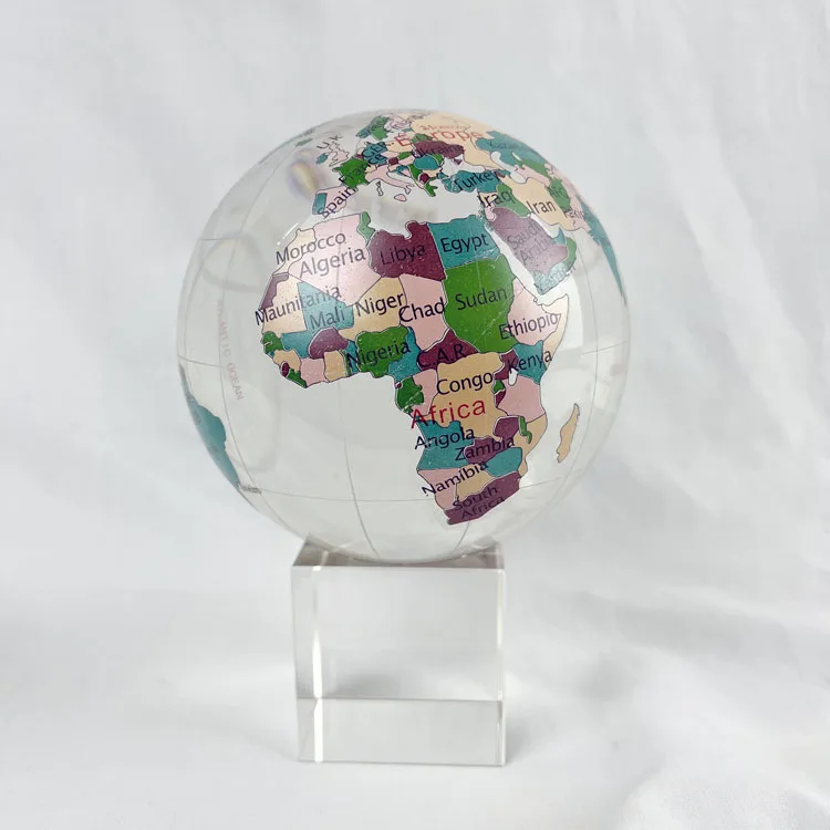 vintage colored crystal etched earth World Globe MH-Q0241