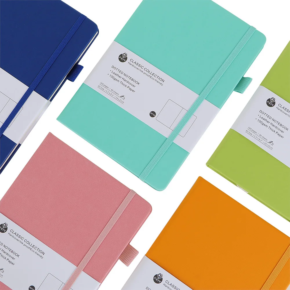 Colorful Hardboard Cover Notebook With Perfect Binding And Elastic Bands A5 Customized Notebook For Business