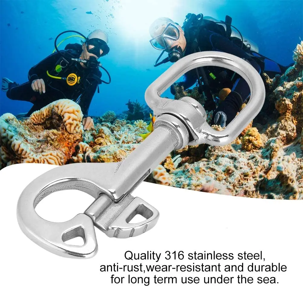 Butterfly Single Swivel Eye Bolt Diving Snap Hook 316 Stainless Steel