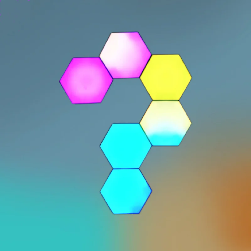 Smart LED Light APP And Remote And Voice Control  Quantum RGB Wall Light DIY Magnetic Hexagon Modular For  Gaming Room  Party
